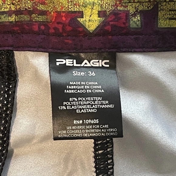 Pelagic Board Shorts Men's Sz 36 Gray Black Fishing Swim Trunks - Picture 4 of 7